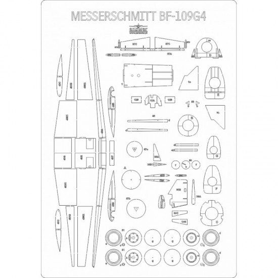 Messerschmitt Bf-109G4 - szkielet, detale