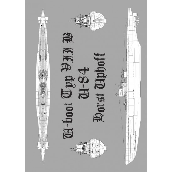 DKM U-boot Typ VIIB - (U-84 Horst Uphoff) +  szkielet wyciety laserem